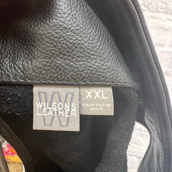 Wilsons Leather Motorcycle Chaps Black Size XXL 2XL Zip Snap Button 32" inseam - Picture 6 of 7